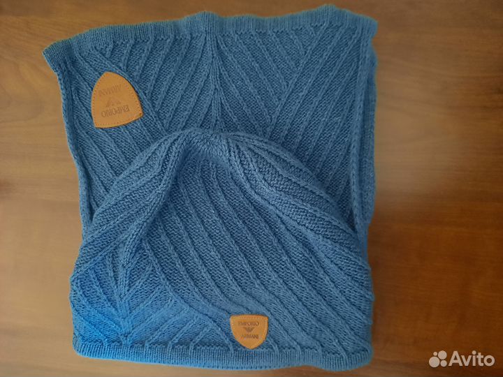 Шапка с шарфом для мальчика Emporio Armani