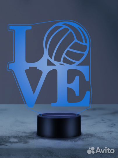Люблю Волейбол ночник светильник волейболисту