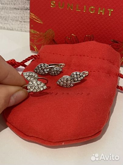 Серьги и кольцо серебряные комплект