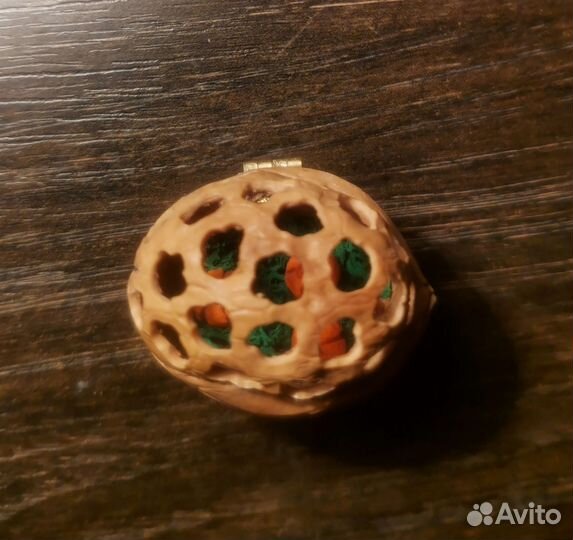 Шкатулка из грецкого ореха с тыквами, хеллоуин