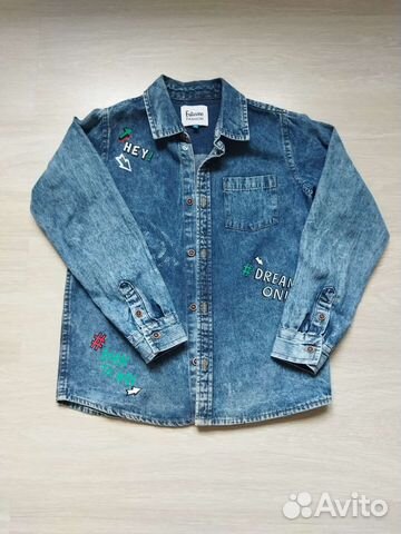 Джинсовая рубашка на мальчика 122