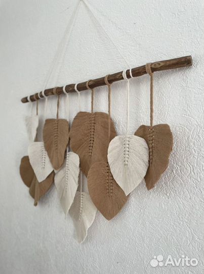 Макраме листья панно