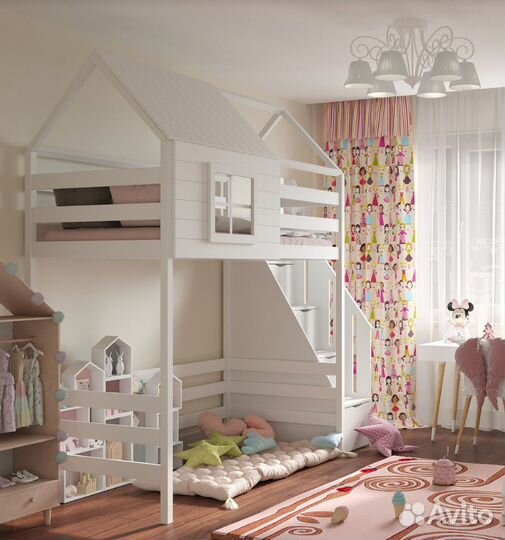 Детская кровать чердак и игровая зона