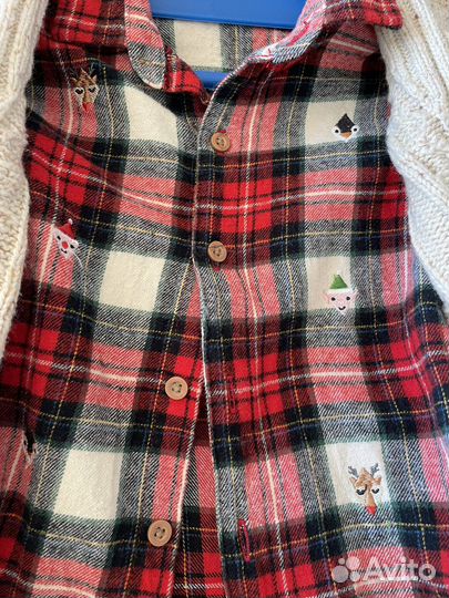 Новогодний комплект рубашка и кардиган Next