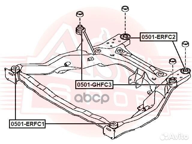 Сайлентблок передней балки 0501-erfc1 asva