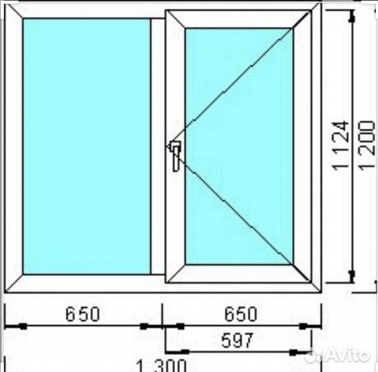 Пластиковое окно 1200х1300