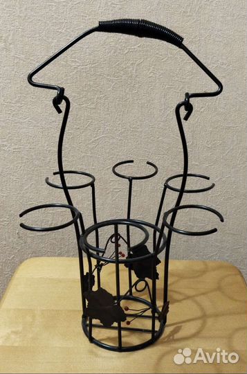 Подставка переноска для бутыли и бокалов