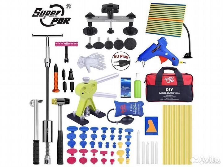 70033 Набор инструмента для ремонта вмятин+подушки