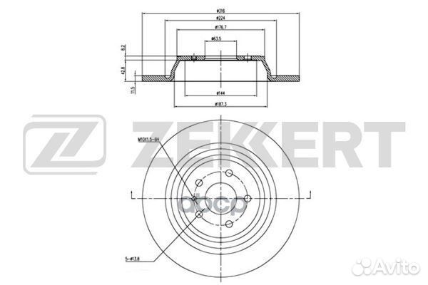Диск торм зад ford kuga 16/mondeo 14- зад 316X11