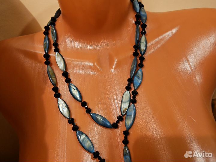 Бусы из натуральных камней винтаж Чехословакия