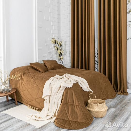 Покрывало бархат Беллиссимо тоффи новое