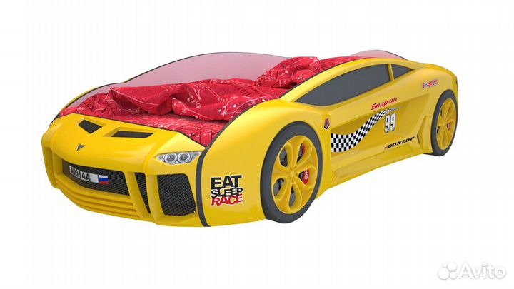 Кровать-машина Ламба Next Желтая 2