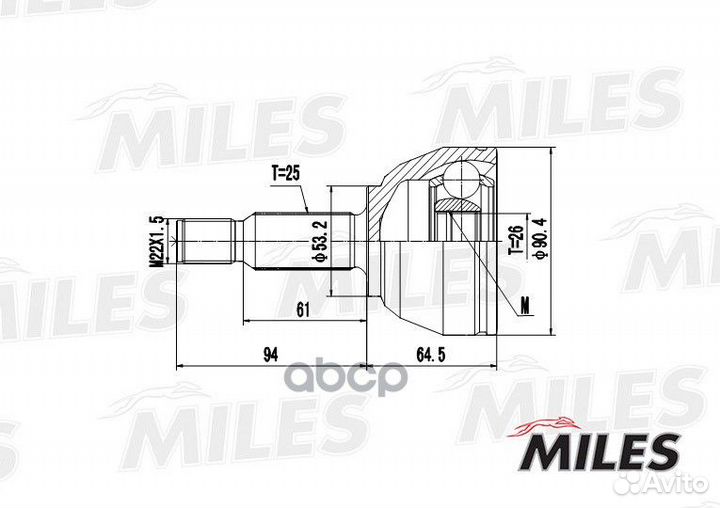 Шрус ford tourneo connect 1.8T 02- нар. ga20122