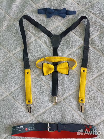 Галстук бабочка, ремень резинка для мальчика