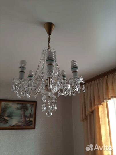 Люстра хрустальная чехословакия