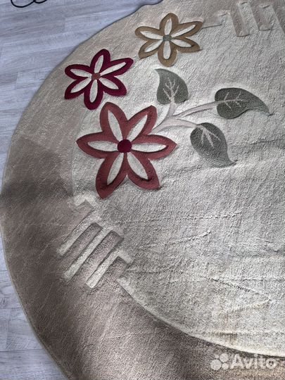 Ковер 2 на 3 овальный бежевый