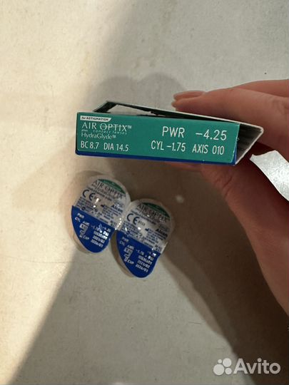 Линзы контактные alcon AIR optix астигматизм -4,25