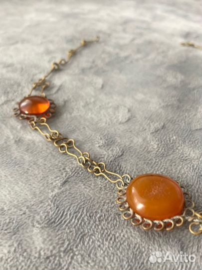 Ожерелье винтаж янтарь