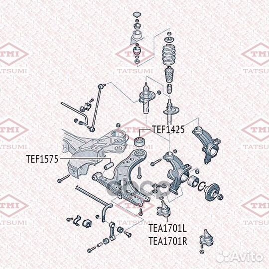 Опора шаровая перед лев TEA1701L tatsumi