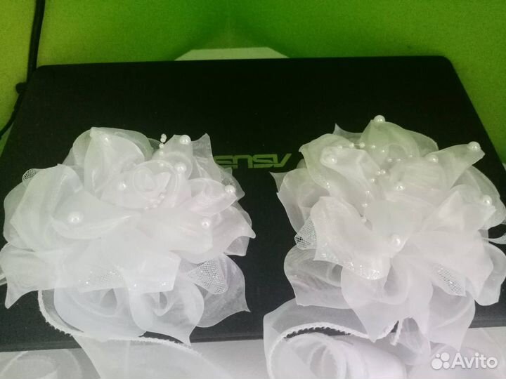 Банты для волос белые