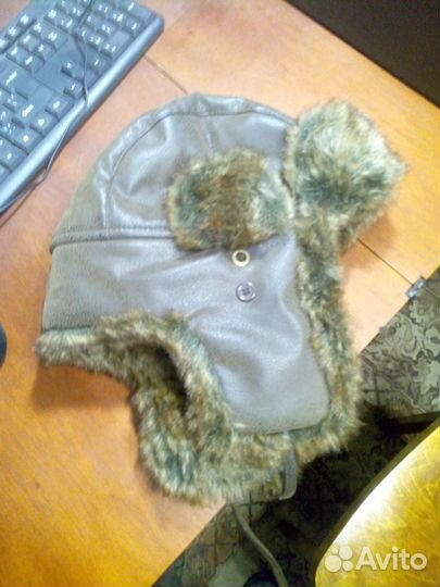 Шапка ушанка кожаная, новая