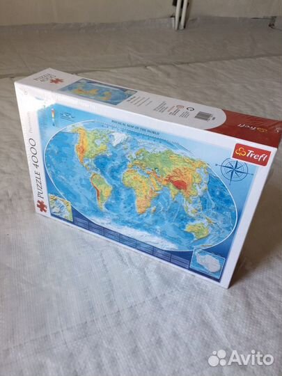 Пазл Trefl 4000 деталей: Большая Физическая Карта
