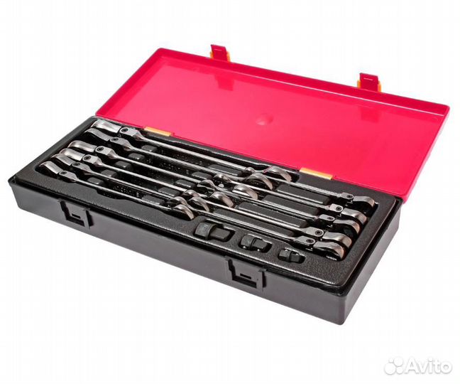 Набор ключей комбинированных трещоточных с подвиж