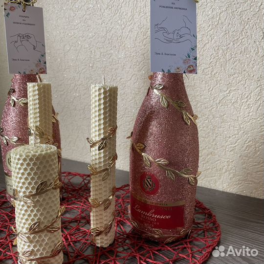 Свадебные украшение бутылок и семейного очага