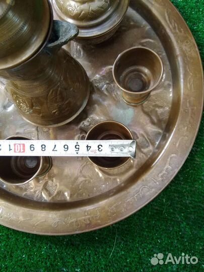 Набор на подносе медь