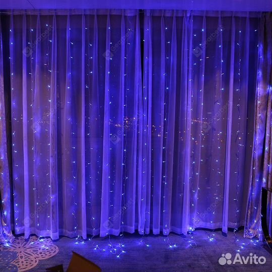 Гирлянда штора сетка -50