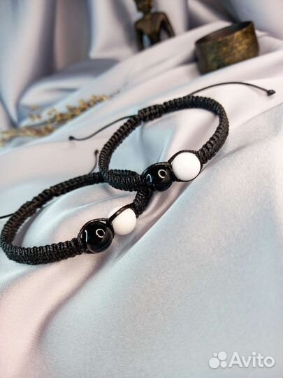 Парные браслеты Magic Node Инь-Ян с Агатом