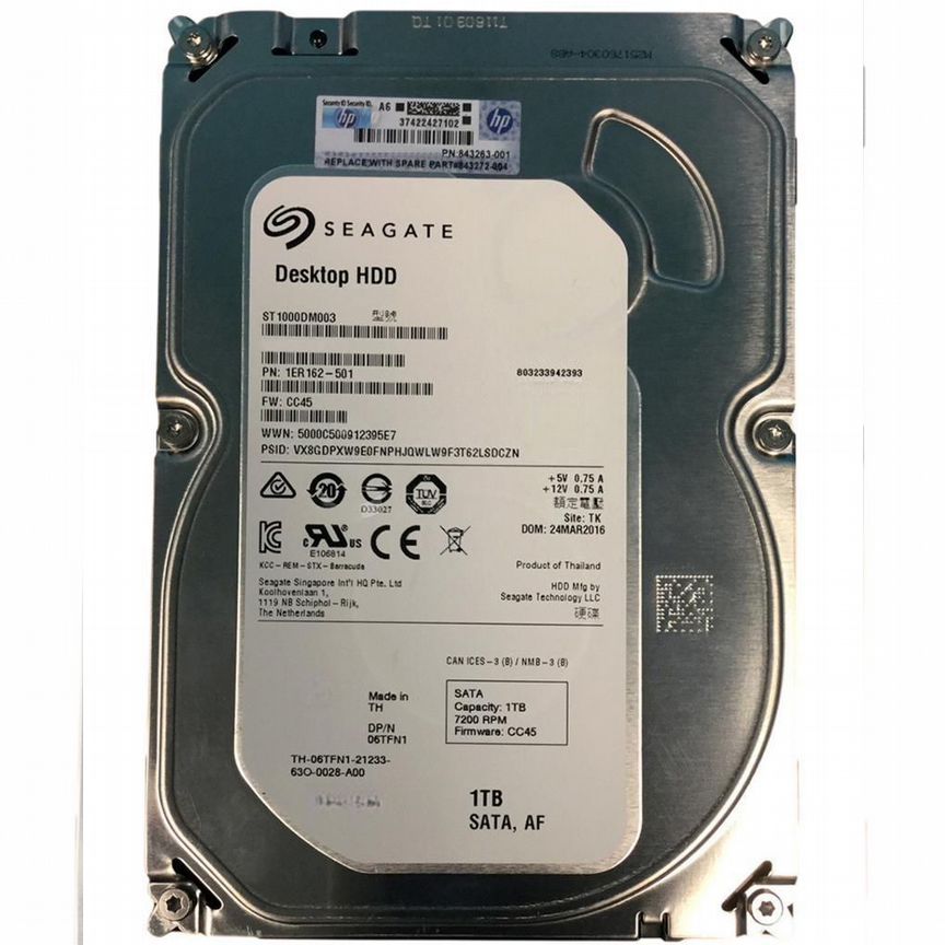 [843263-001] Жесткий Диск Hp 1tb Sata3 3,5" Hdd 843263-001