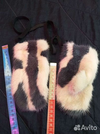 Варежки детские норка, краги,пух ручная вязка