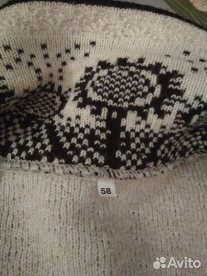 Кардиган,кофта вязаная белая с узором