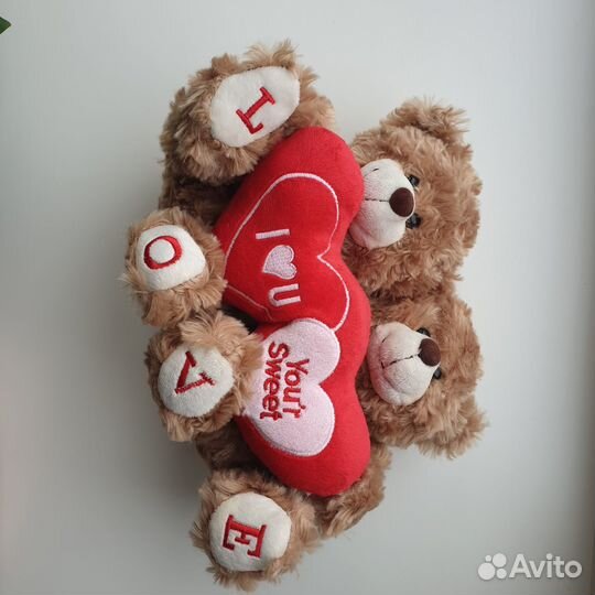 Игрушки мягкие медведи, заяц, морж, такса t, новые