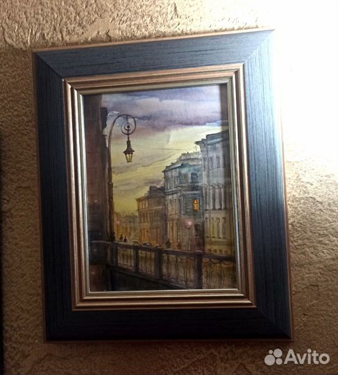 Картины акварель Питер в рамке