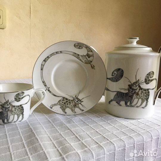 Сервиз чайный lefard «котики»на 6 персон новый