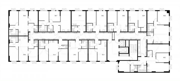 2-к. квартира, 51,1 м², 13/15 эт.