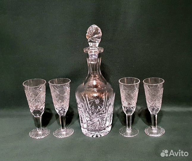 Графинчик с рюмочками. 250 мл. Хрусталь