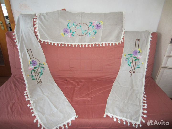 Комплект штор льняные вышитые