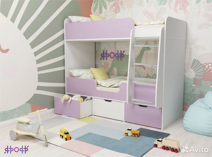 Двухъярусная детская кровать Двойняшка.Любые цвета