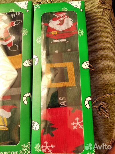 Носки с Новогодним рисунком теплые новые 40-45