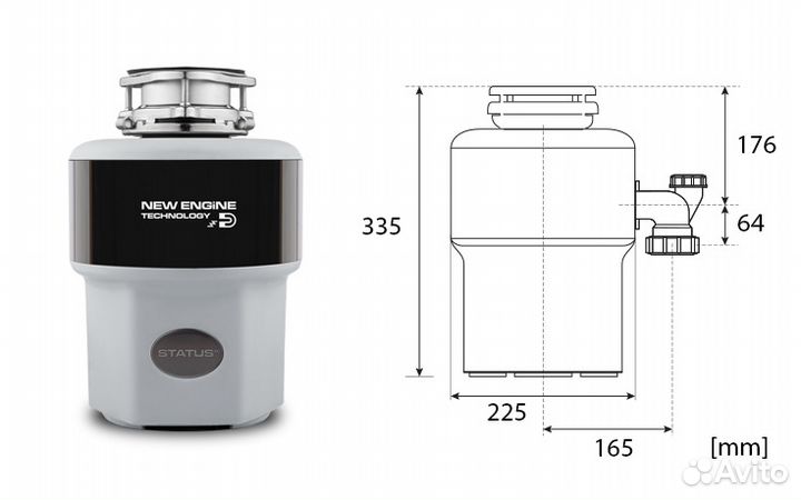 Измельчитель пищевых отходов (диспоузер)