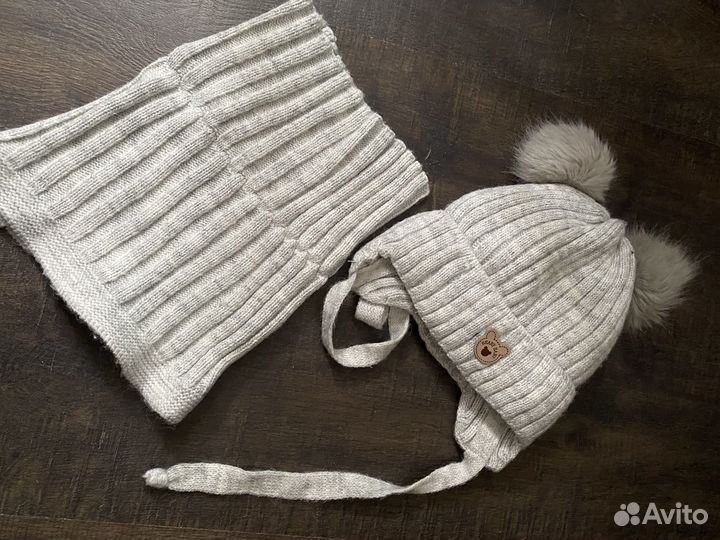 Комплект шапка и шарф (снуд) детские 46-51