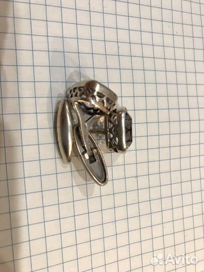 Запонки 875 пробы хрусталь