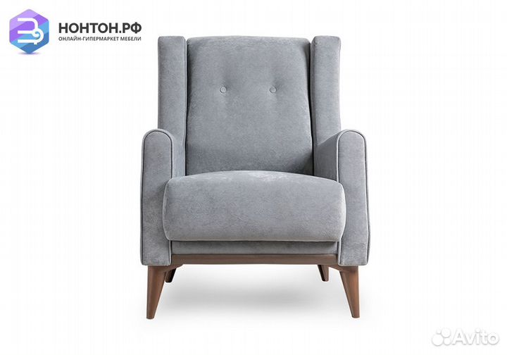 Кресло Плимут серое / коричневое