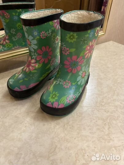 Резиновые сапоги теплые 21