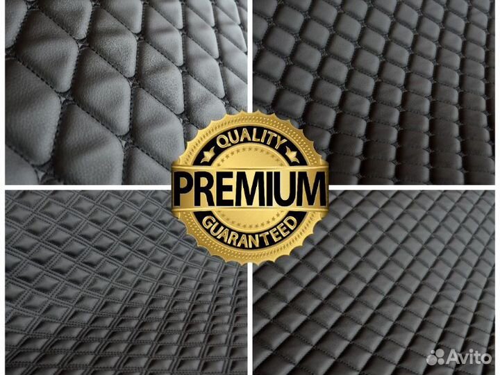 Стеганая экокожа черная