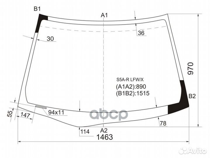 Стекло лобовое Honda Civic 00-06 / Civic Ferio