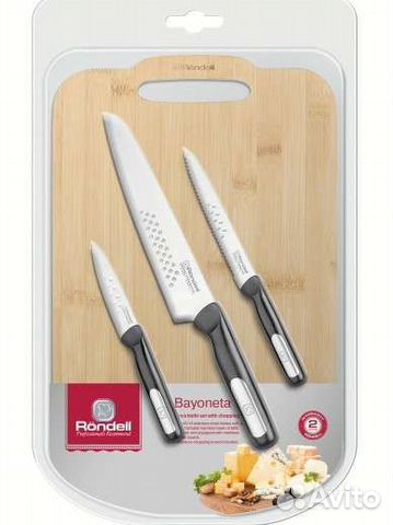 Набор из 3 ножей и разделочной доскиRondell